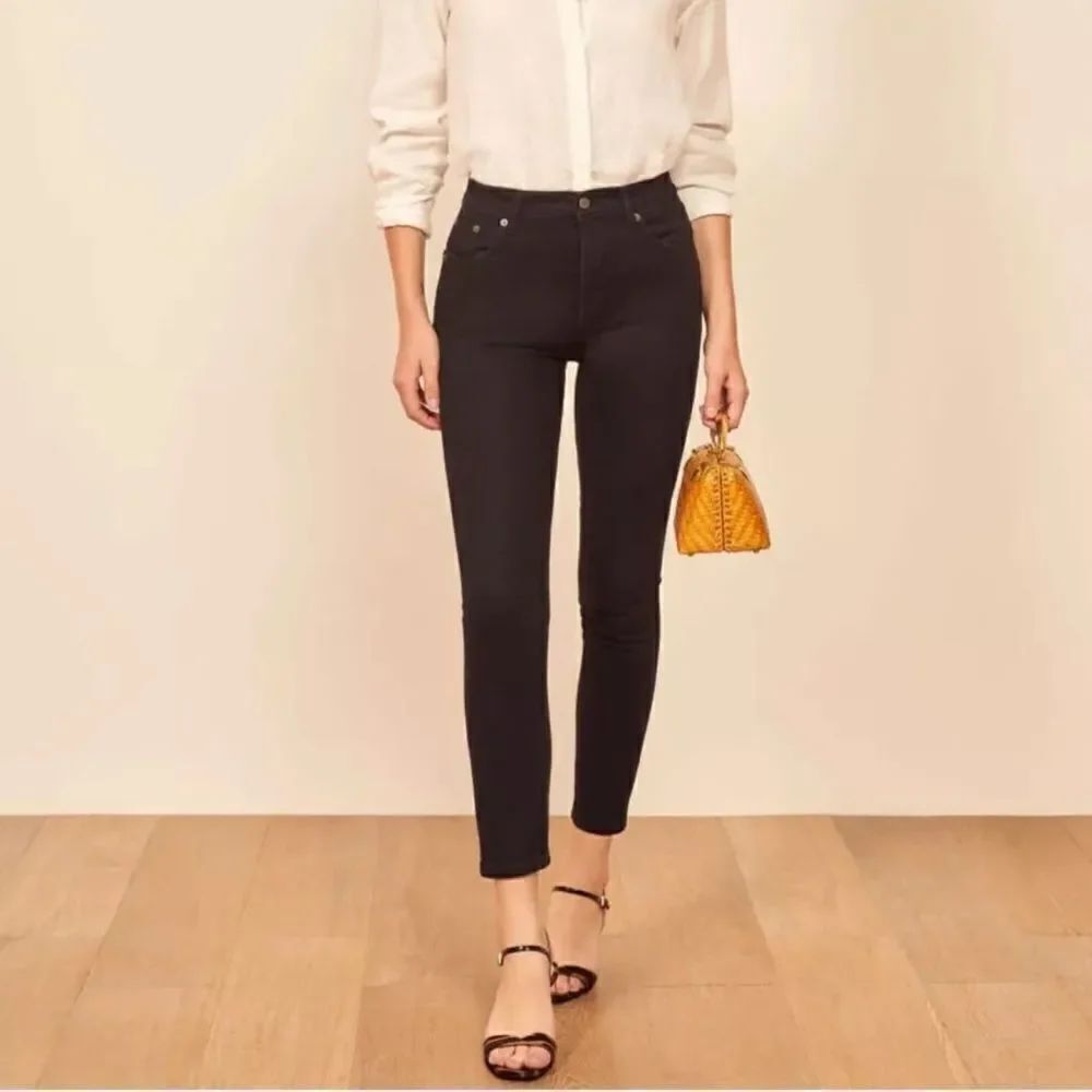REFORMATION Serena High Waisted Rise Skinny Black Denim Jeans NEW WITH TAGS!